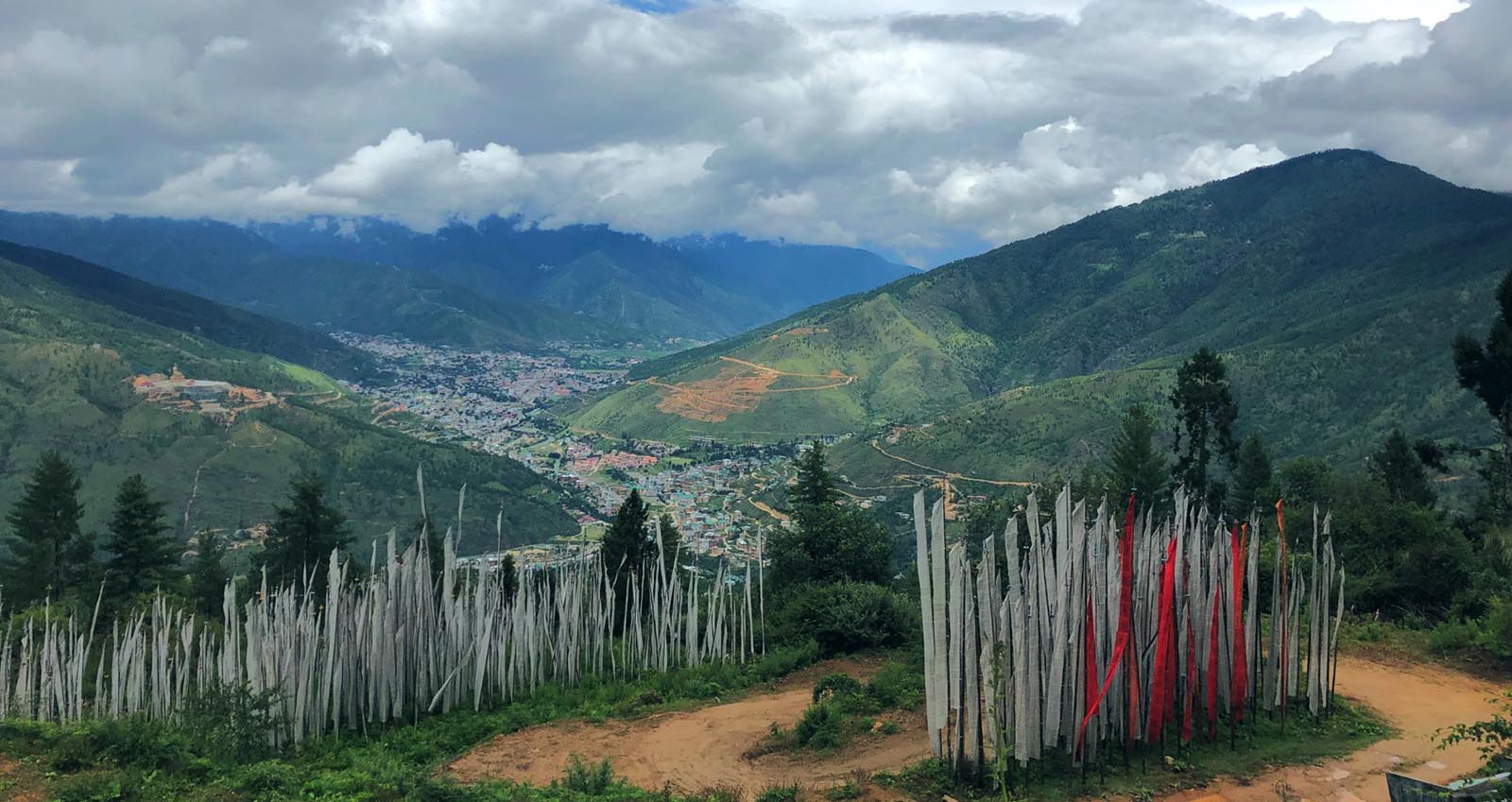 View of Thimphu valley | Prayer flags of Bhutan